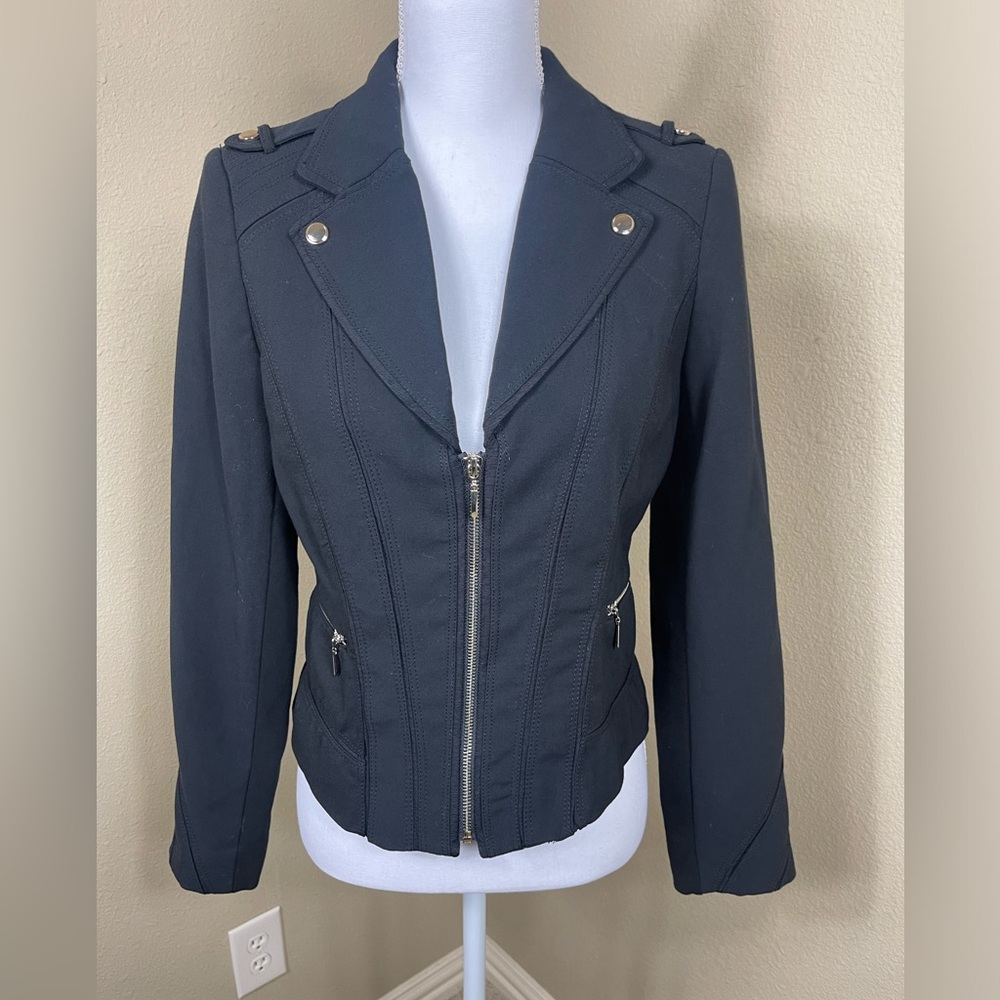White House Black Market black zipped jacket size 4